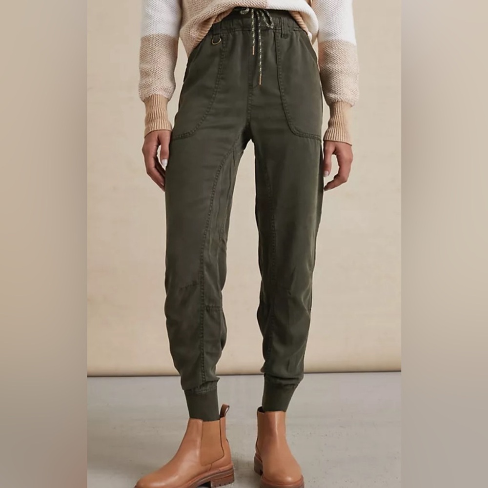 Anthropologie Dark Olive Green Joggers